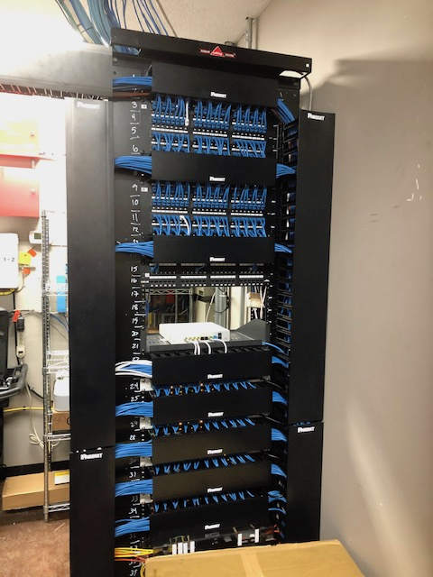 Structured cabling and patch panel installation