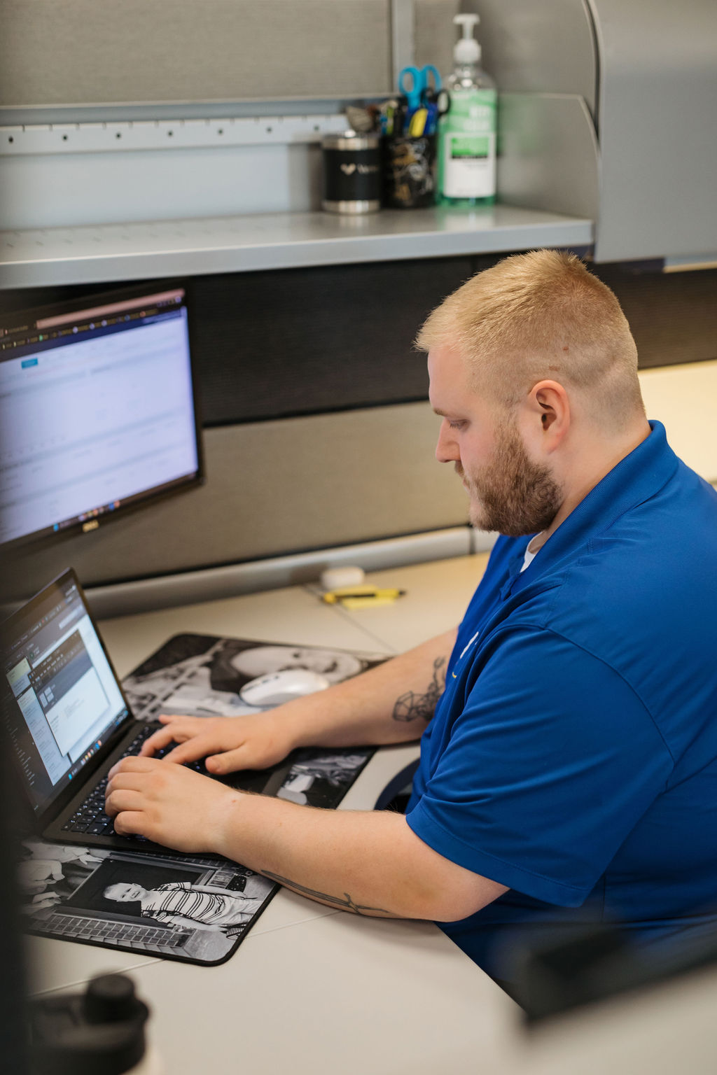 ITS technician configuring systems