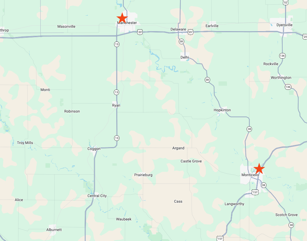 ITS office locations in Monticello and Manchester, Iowa